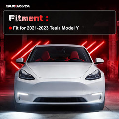 White & Yellow LED Front Daytime Running Lights DRL Fit for 2021-2023 Tesla Mode
