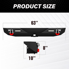 Front and Rear Bumpers Compatible with 2018-2026 Jeep Wrangler JL JLU Unlimited