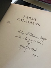 Rare Yousuf Karsh Canadians Signed Inscription Book 1978 1st Edition Photography
