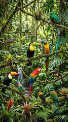 Digital Art Image Birds In The Jungle Ai Photo