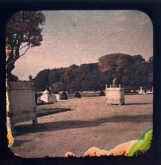 Park Of The Palace Of Versailles C1910 Photo Stereo Glass Autochrome Vintage §fn4