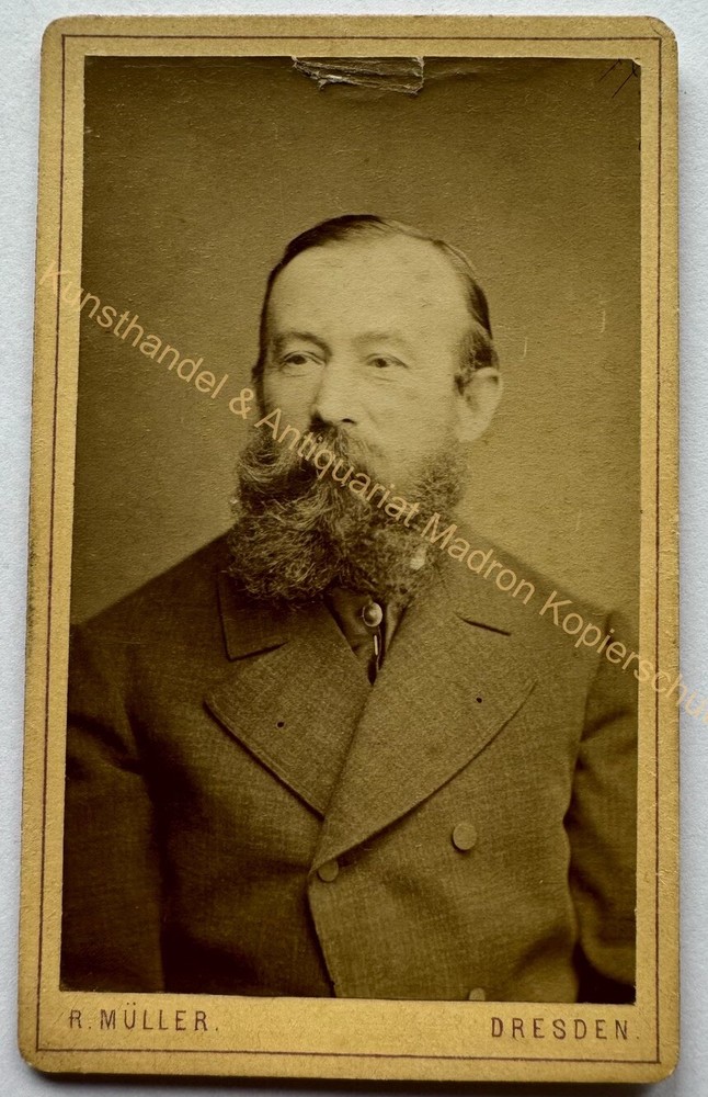 orig. CDV photo photograph picture old Mr. Mann fashion around 1880 Dresden Müller