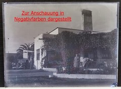 Great Antique Photo Glass Plate, Rare Glass Negative, Car Front House, Circa 1930 – Rare