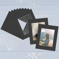 , Pack of 10, Acid-Free 16×20 Black Pre-Cut Picture Mats for 11×14 Photos wit…