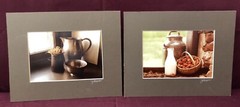J. Cooper Photographs Signed Pair Matted Farmhouse Decor Strawberry Milk Pitcher