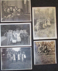 Heritage private small Photo collection circa 1920! 5x Group Picture Happy People Fashion