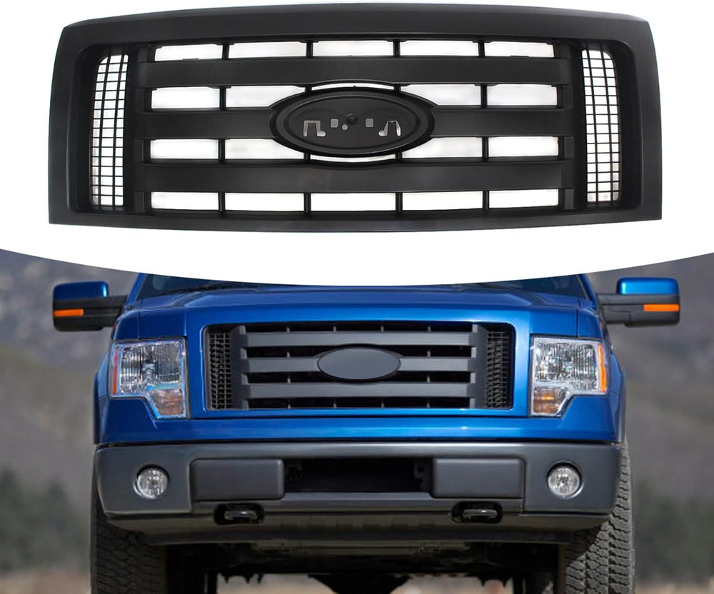 Front Bumper Grille Assembly Compatible with 2009-2014 Ford F – 150 F150 Centre