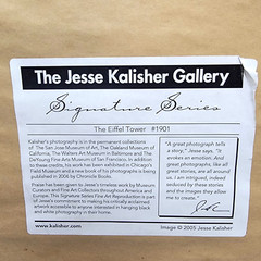The Eiffel Tower Paris #1901 Jesse Kalisher Gallery Signature Series 2005