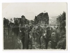 Saxon Switzerland 1929 – Bastion Bridge – Old Photo 1920s