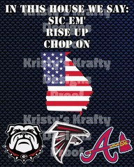 Custom Made UGA Bulldogs, Atlanta Falcons, and Atlanta Braves 8×10 Photo Print