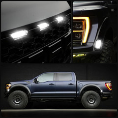 LED Front Grille Marker Lights for 2021-2025 Ford F150 Raptor | 3X Front Grille