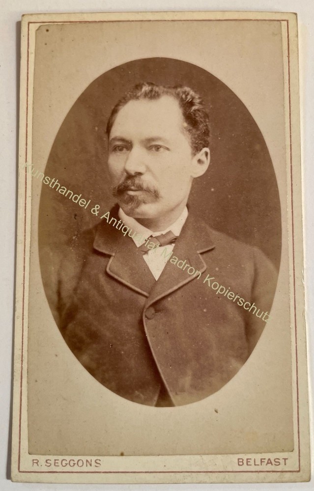 orig. CDV photo photograph man gentleman fashion picture old around 1885 R. Seggons Belfast