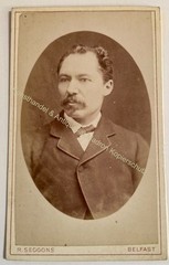 orig. CDV photo photograph man gentleman fashion picture old around 1885 R. Seggons Belfast