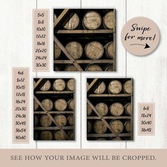Bourbon Barrel Wall Art Photo Print, Whiskey Fine Art, Man Cave Wall Art Decor