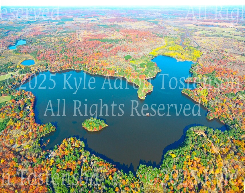 Oneida Lake, Oneida County Town of Woodboro, Wisc. Aerial Photo. Frame Optional.