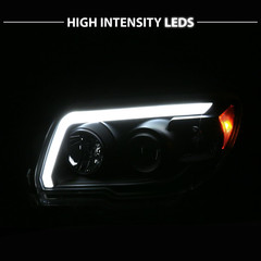 for 2006-2009 Toyota 4Runner LED Tube Bar Projector Black Replacement Headlights