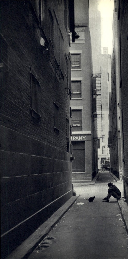 1952 Henri Cartier Bresson New York City Solitude Moment with Cat Art Photo