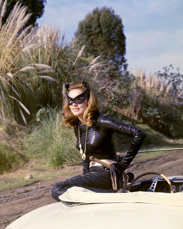 Julie Newmar as Catwoman posing in sports car Batman TV series 16×20 Poster