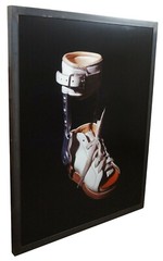 1993 Janet Biggs «One» Cibachrome Photograph Leg Brace Still Life Steel Frame