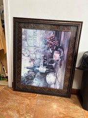 Framed Wine & Grapes Wall Art – Perfect Kitchen Decor 🍇🍷