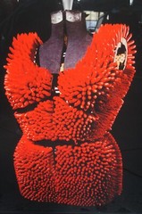 1993 Janet Biggs «Lipstick Dress» Cibachrome Triptych Photographs 108″
