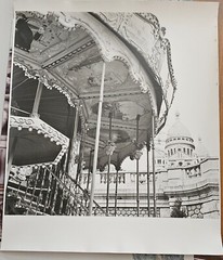 Carousel Paris France Enlarged Photo Black And White Large Format 19×19 1980s