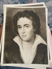 Famous English Poets Pamphlet & 6 Intaglio-gravure Pictures 9.5” H X 7”W