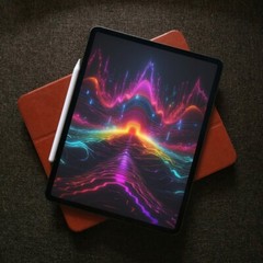 Digital Image Photo Wallpaper Background Art, Psychedelic Synthwave Color Wave