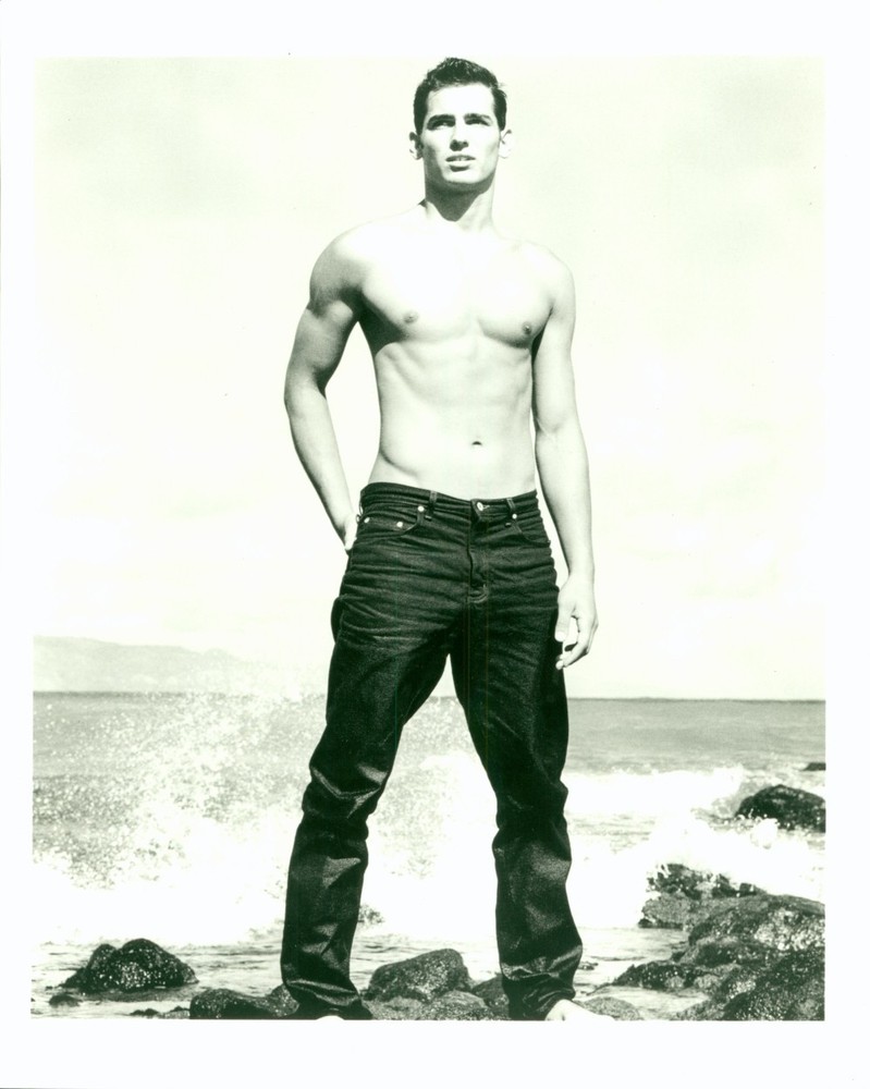 Vintage Gay Interest Real Photo- Framed Nude-Beefcake- Shirtless Man at Beach