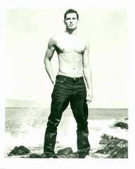 Vintage Gay Interest Real Photo- Framed Nude-Beefcake- Shirtless Man at Beach