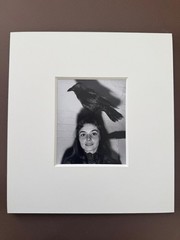 Weegee girl with bird print – Magnum Square – Estate Stamped – Ascher Fellig