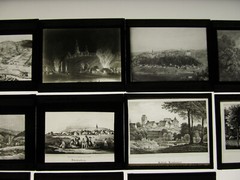 Erzgebirge cities after old engravings Annaberg etc. 14 historical glass pictures