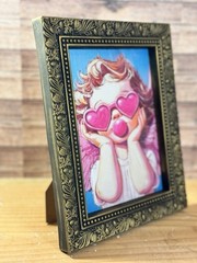 Valentine’s Cherub in Gold Distressed Painted Plastic Frame – 5×7