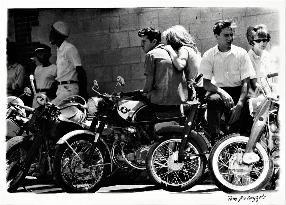 Tom Palazzolo Vintage Signed Photo «Motorcycle Blessing Stickney Illinois», 1964