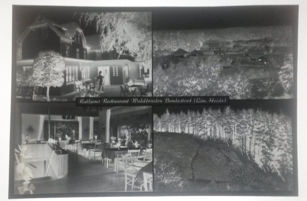 Old negative Rathjens rest Waldfrieden Bendestorf postcard template 9.7×14.5cm ms4919c