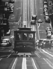 Jesse Kalisher art photograph, S.F Cable Car on street, signed, #407, unframed