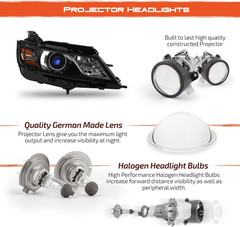 – Fit 2014 2015 2016 2017 2018 2019 2020 Chevy Impala Halogen Type Projector Hea