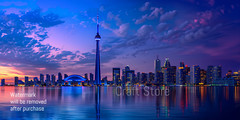 Digital Image Photo Wallpaper Desktop Art Sample,Toronto Twilight Reflection art