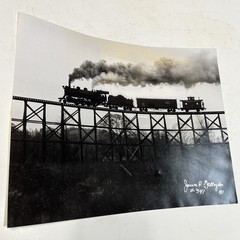 Original JAMES P GALLAGHER Gross Trestle Railroad Gelatin Photo Signed 11×14