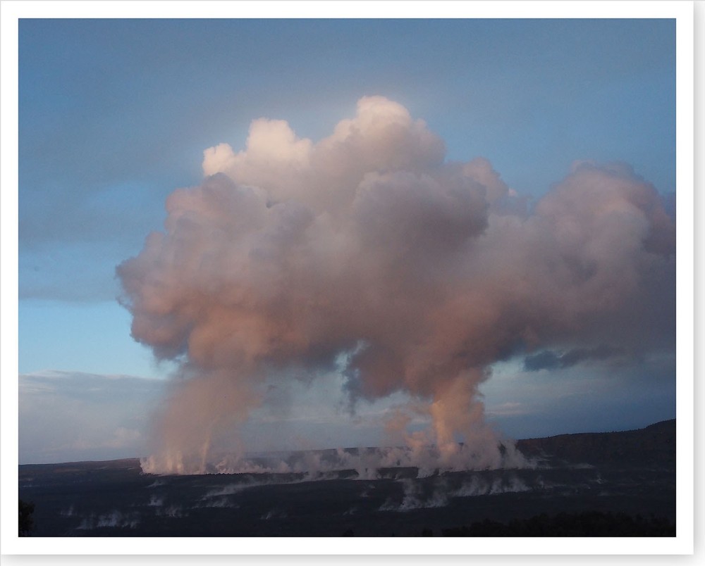 Kilauea Volcano Halema‘uma‘u Crater Twin Gas Plumes 2018 Silver Halide Photo