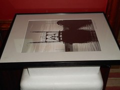 Thomas St. Germain Fishing Boat Trawler B&W Photo Signed Glass Framed 21″ x 17″