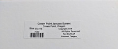 KEN BURKHART CROWN POINT JANUARY SUNSET, CROWN POINT, OREGON 8″X16″ SIGNED