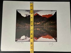 Hedy Signed Fine Art Photo «Maroon Bells» Matted Landscape Colorado Aspen