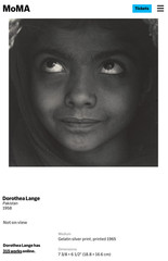DOROTHEA LANGE Pakistani Girl (1958) Silver Gelatin ex-MoMA Collection
