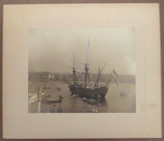 Original 1909 Photograph of Half Moon Ship Hudson Fulton Celebration, Albany, NY