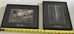 Vintage Ansel Adams Set of 2 Framed Matted Black & White Lot Photo Prints Art