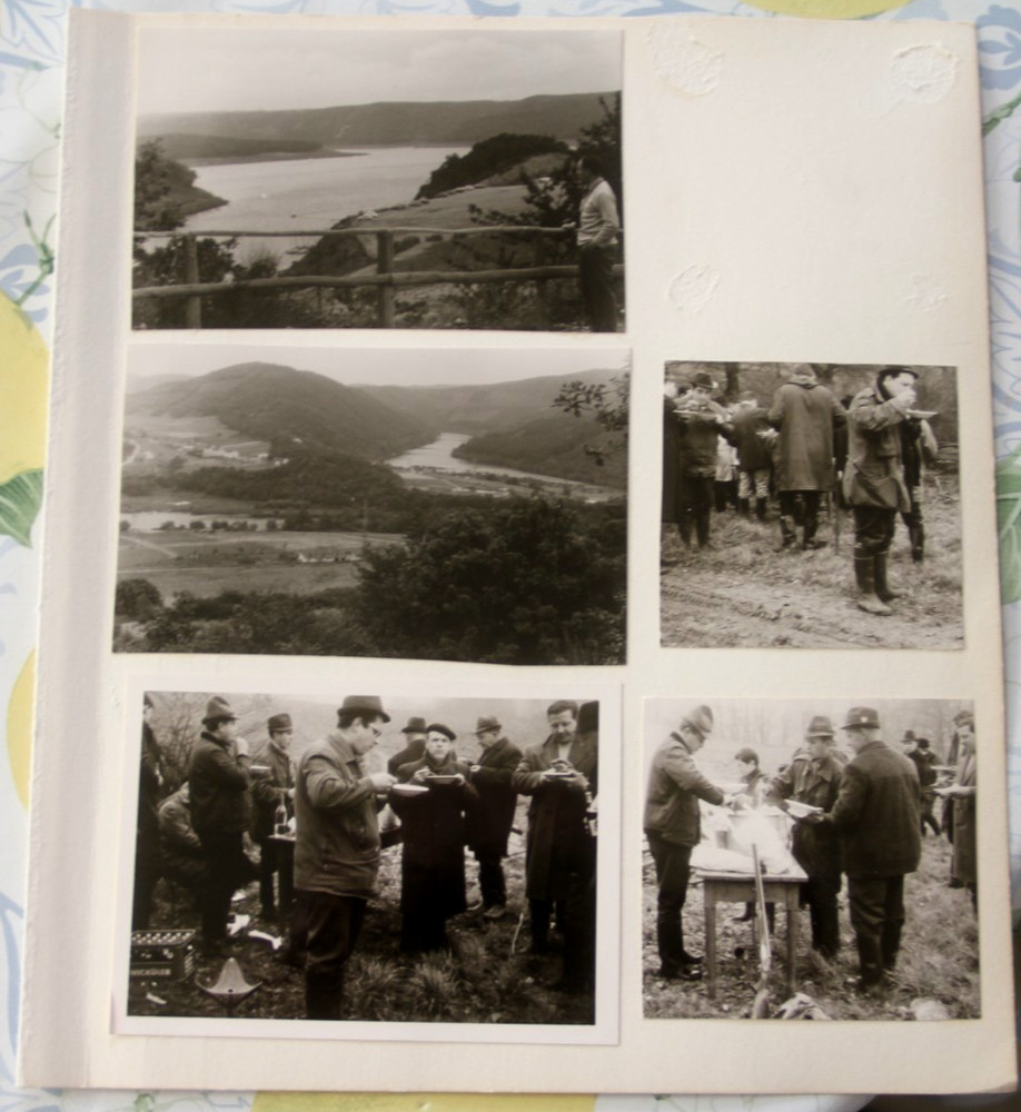 11 piece photo hunting hunter game 1962 Rhine rifle album page vintage BD