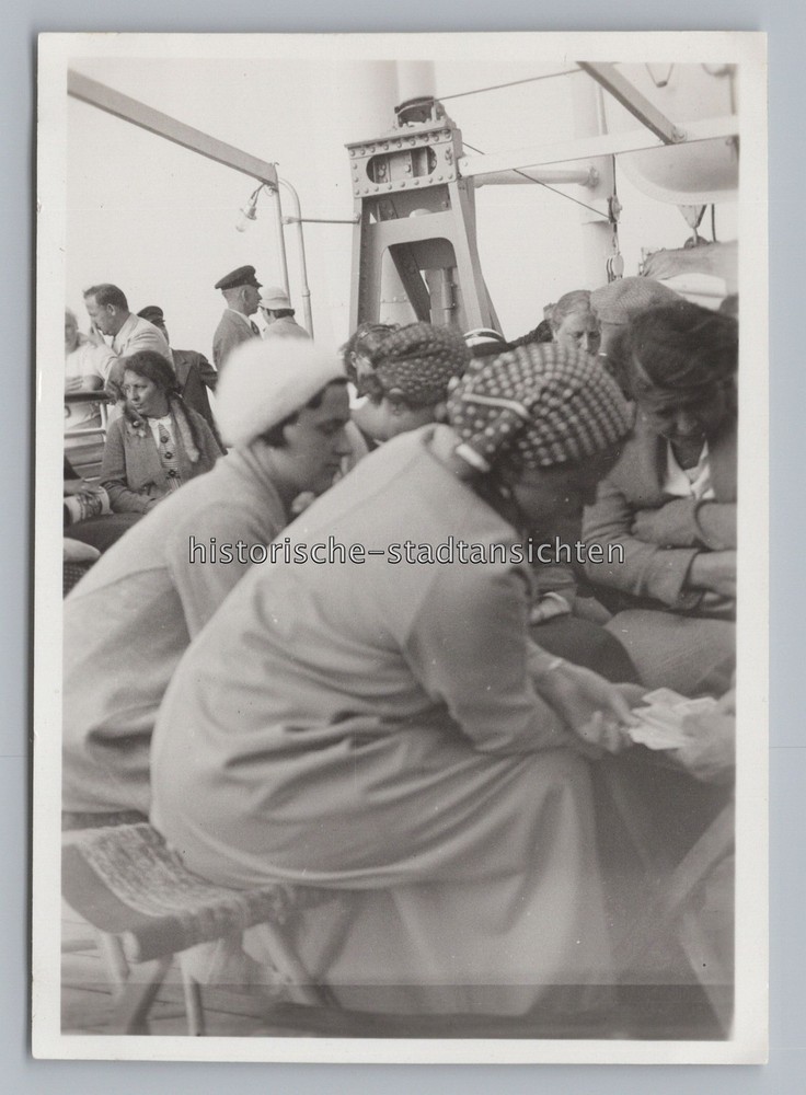 Reisegäste auf Dampfer MONTE OLIVIA – Reise Schiffe – Altes Foto 1930er