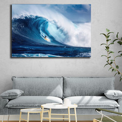 Surfing Photo, Hawaii Beach Surfing, Surfer Image Print, Huge Ocean Waves Beach
