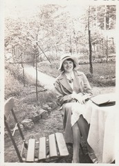 Vintage Photo Beautiful Woman in Nature Fashion Snapshot 1930s-2